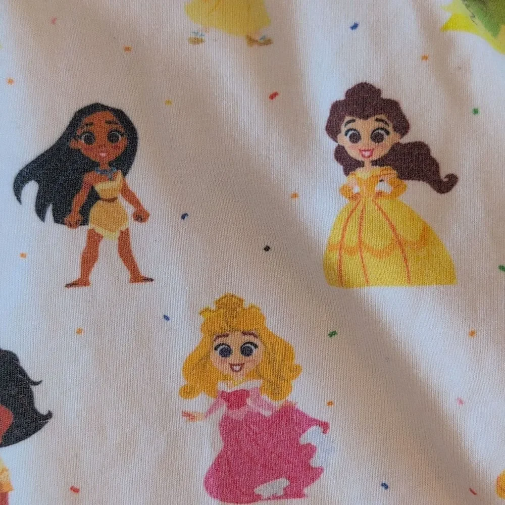 Disney Girls 4T White Fit & Flare Sleeveless U-Neck Princess Knit Summer dress